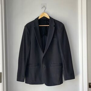 01.Algo Mens Navy Blazer 2 Button Double Vent 100% Cotton